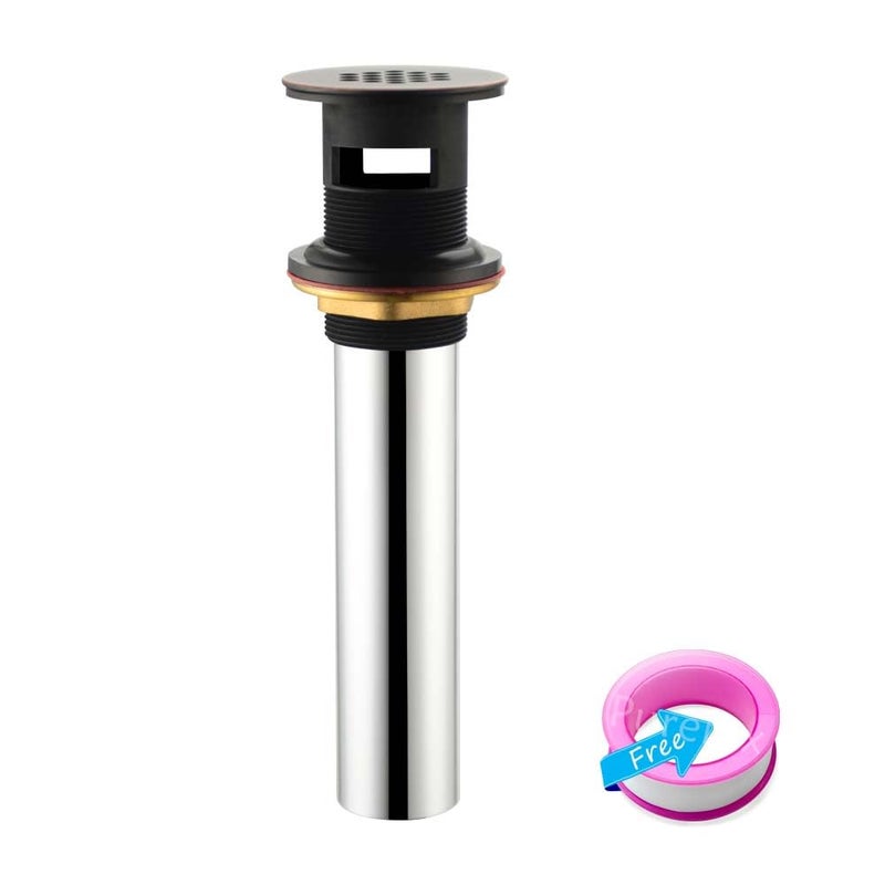 Purelux Grid Drain Strainer Assembly with Overflow for Bathroom Sink, Made of Brass Oil Rubbed Bronze - Image 3